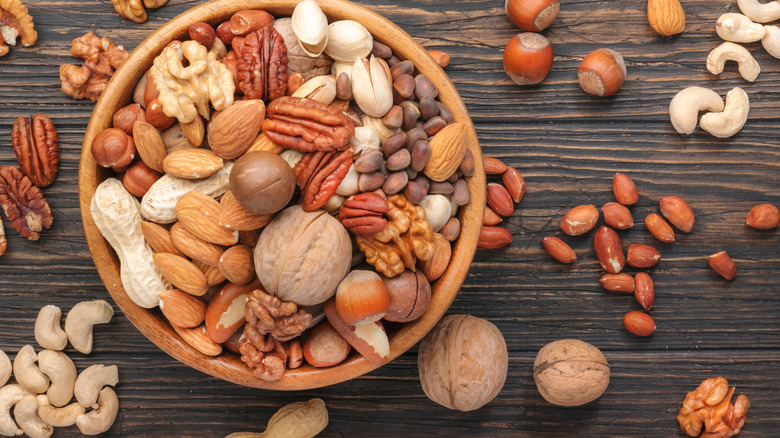 Assorted nuts in a bowl