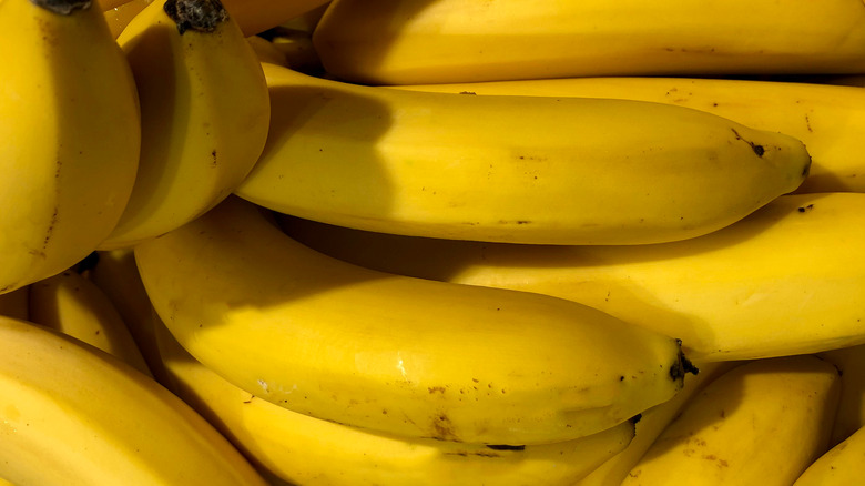 Overhead shot of bananas