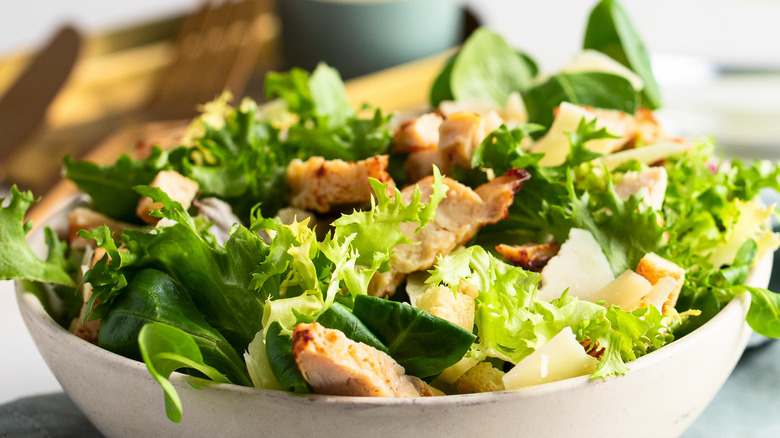 salad in white bowl 