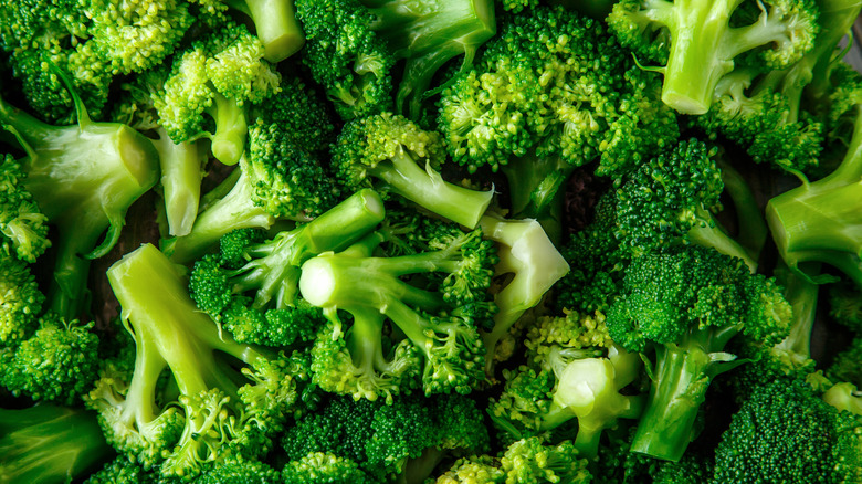 cluster of fresh chopped broccoli 