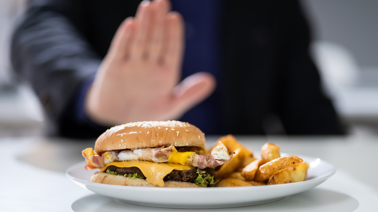 Man refusing fast food