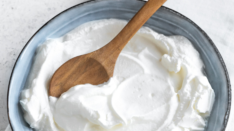 greek yogurt in bowl