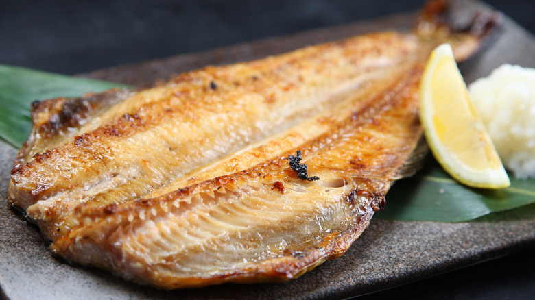 roasted atka mackerel with lemon