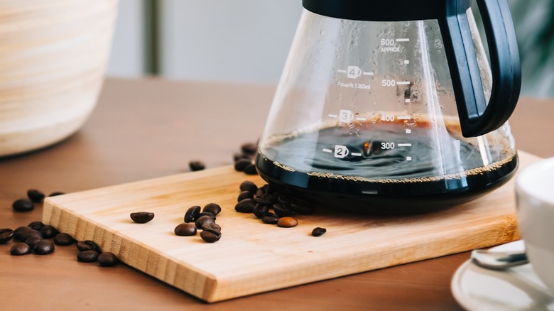 coffee being brewed in machine