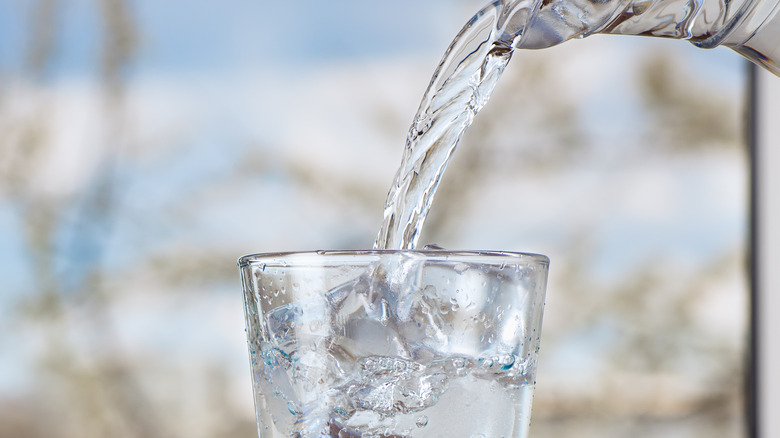 Water being poured into a glass