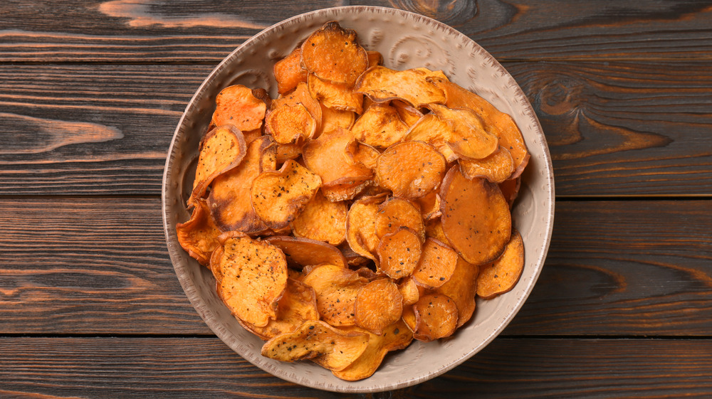 sweet potato chips in bowl