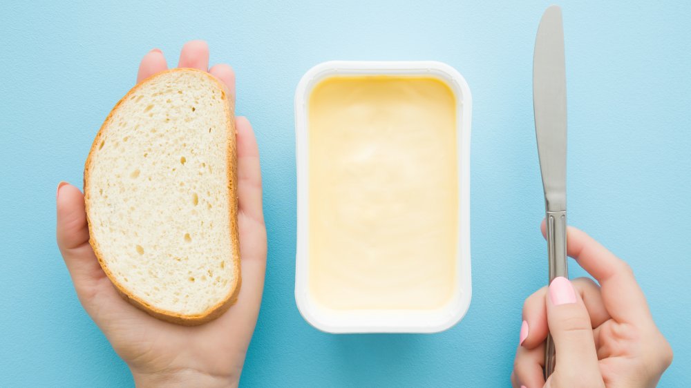 non-vegan margarine with bread