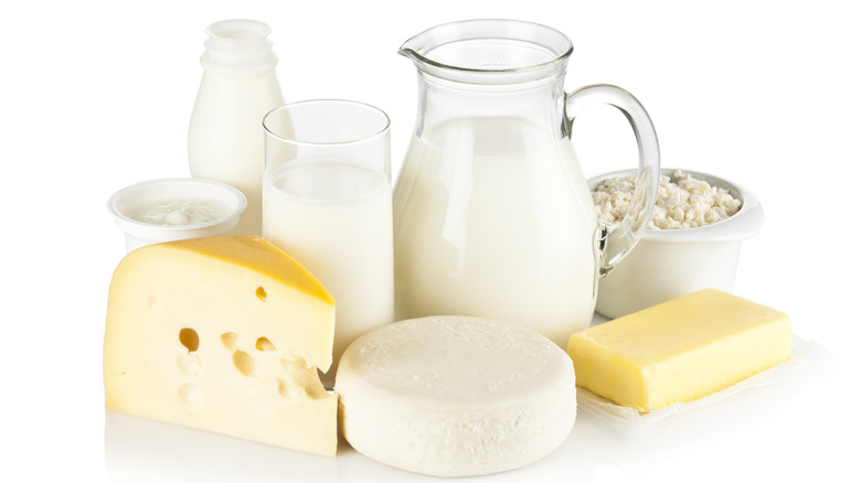 A variety of dairy products