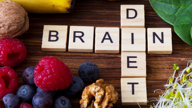 brain diet in scrabble letters