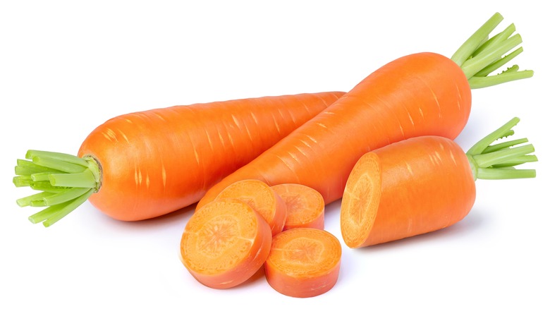 Carrots on white background