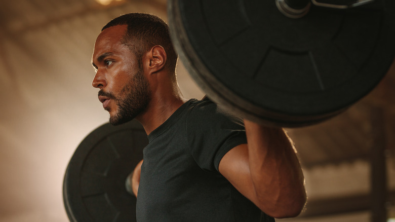 man working out in gym