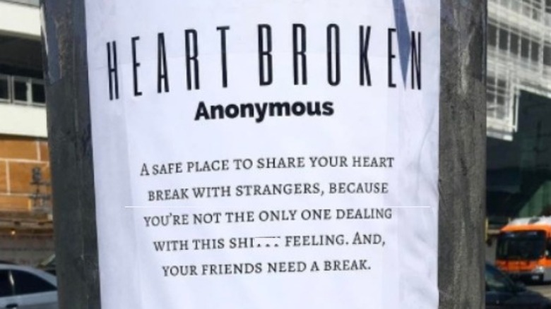 Flyer for a Heart Broken Anonymous meeting