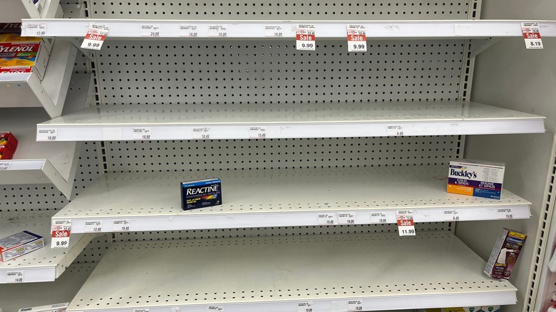 empty drug store shelves 