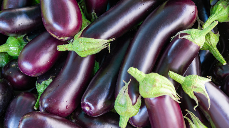 pile of eggplants