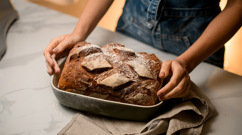 Freshly baked sourdough bread