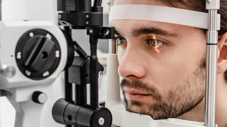 Man during eye exam