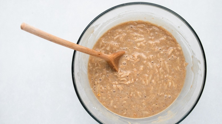 apple muffin batter in bowl