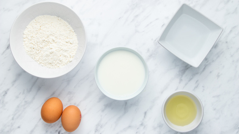 crepe ingredients on counter 