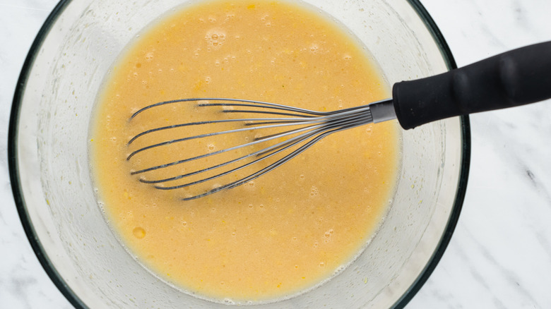 wet ingredients in a bowl 