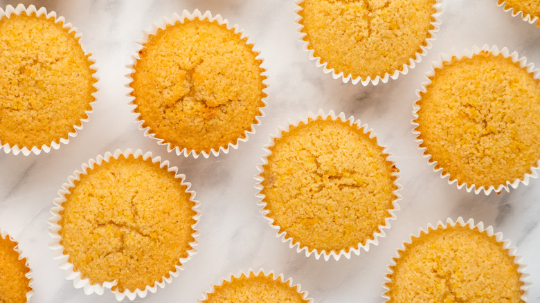 lemon muffins on the counter 
