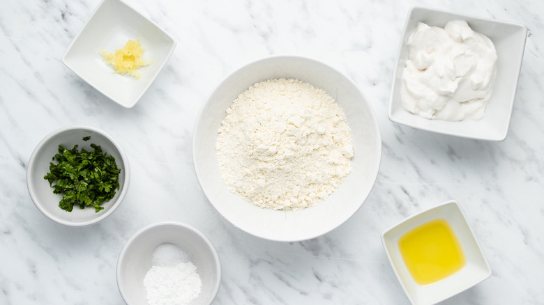 naan ingredients on counter 