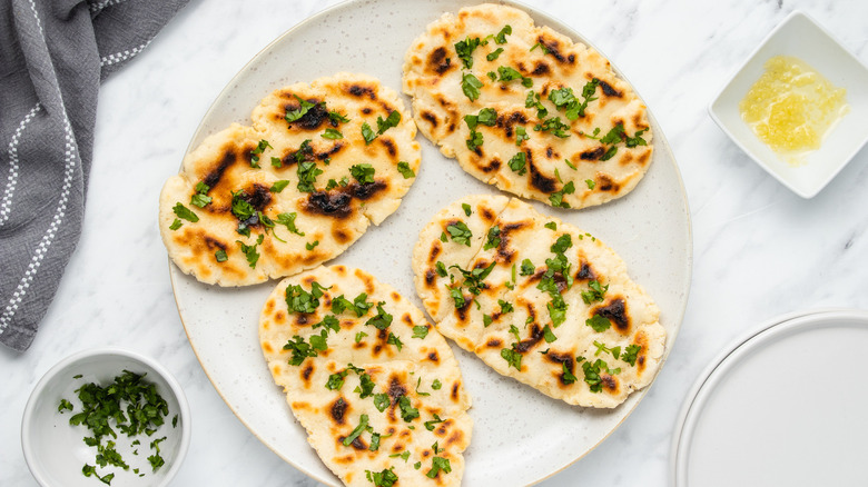 gluten-free naan on plate 