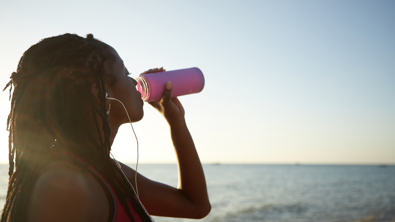 Woman drinking water