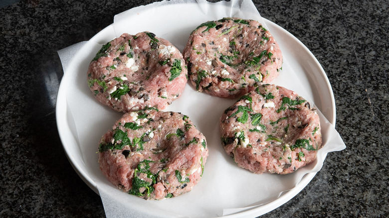 uncooked greek turkey burger patties