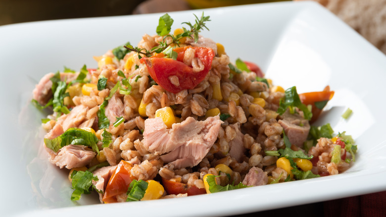 farro with tuna and corn