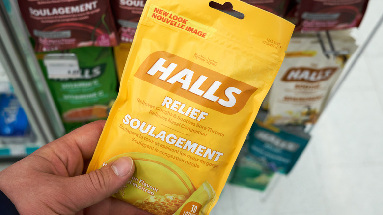 Bag of Halls cough drops