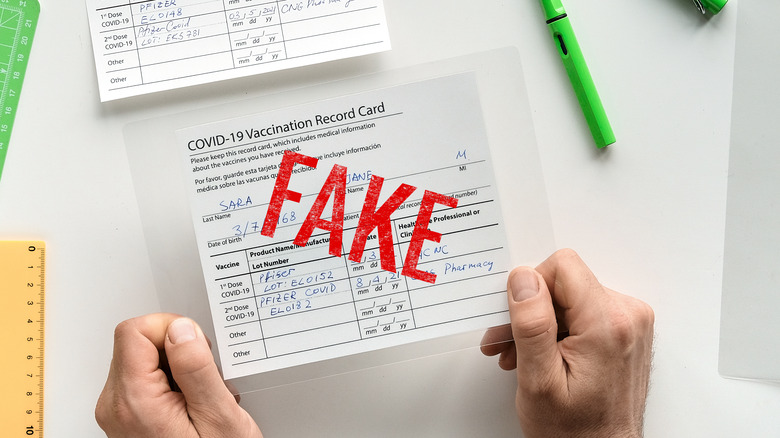 Fake vaccine card