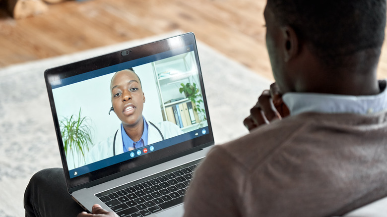 Patient on a telehealth visit with their doctor 
