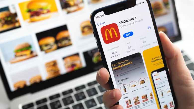 Cell phone screen with McDonald's app