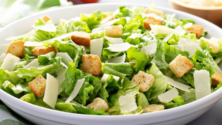 Classic Caesar salad in bowl