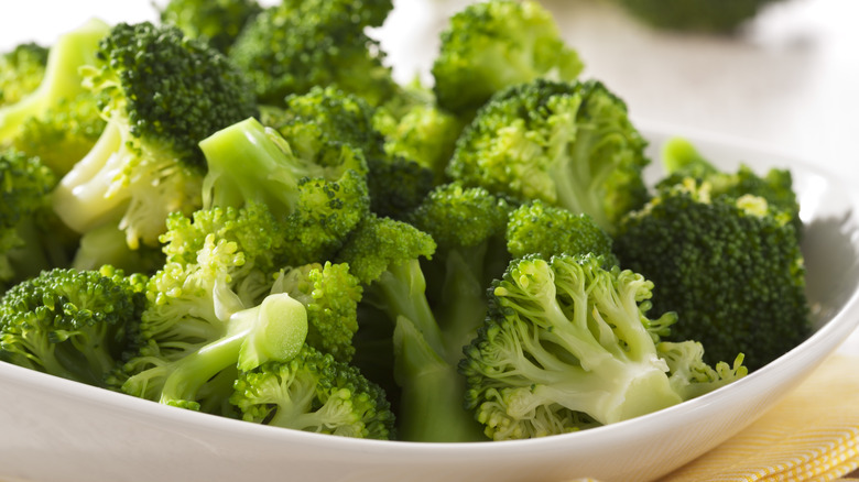 close up of steamed broccoli