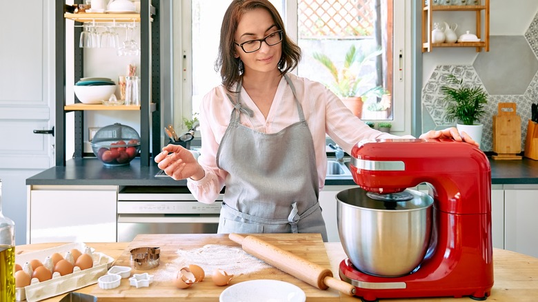 woman working in kitchen