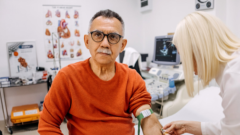 man having blood drawn for testosterone test