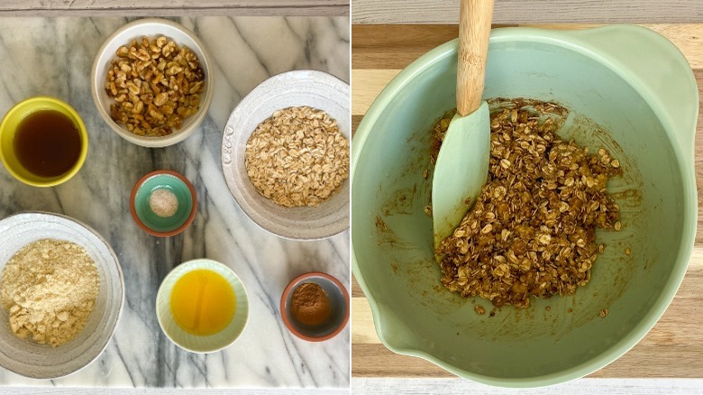 making healthy apple crisp topping