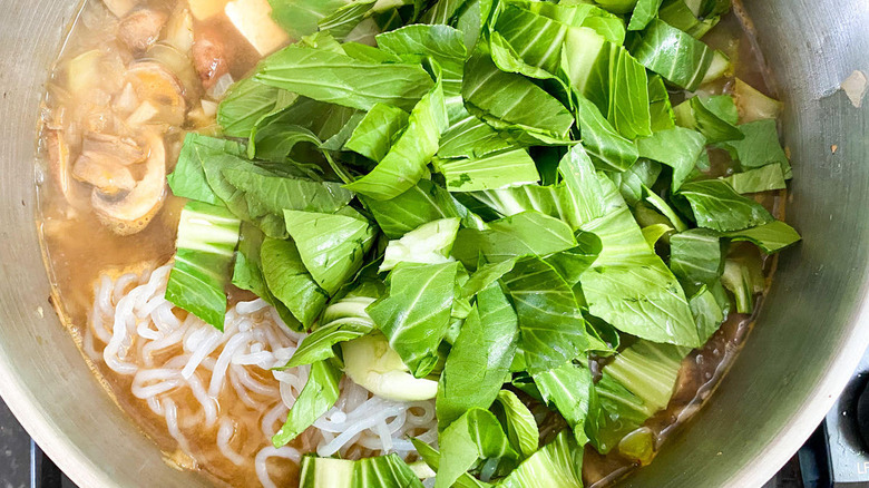 vegetable soup cooking in pot