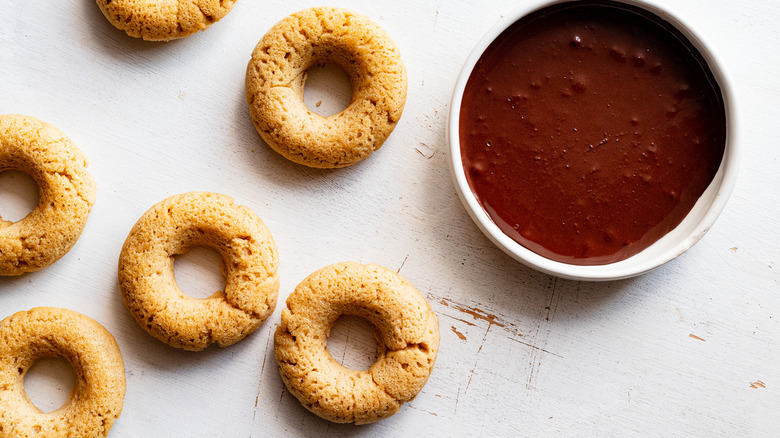 donuts and chocolate frosting