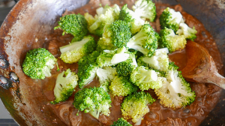 broccoli in wok