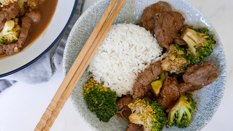 beef and broccoli with rice