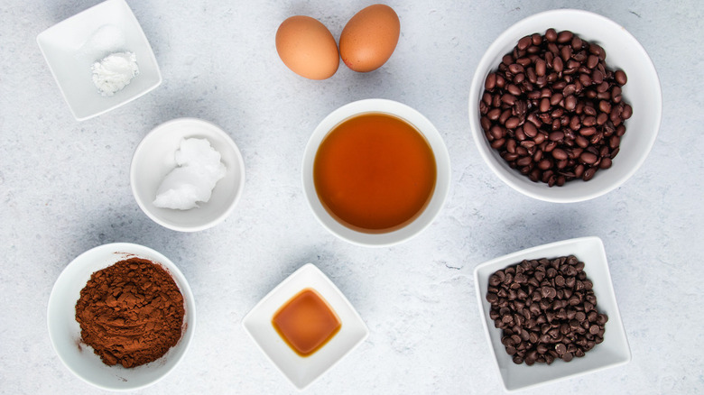 Black bean brownie ingredients