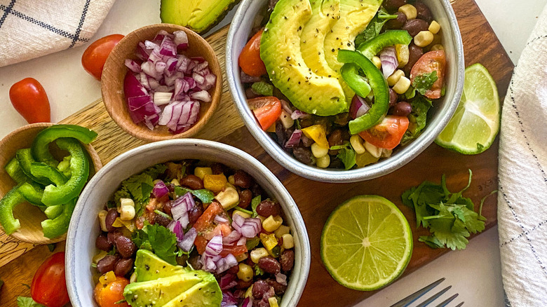 salad in bowls 