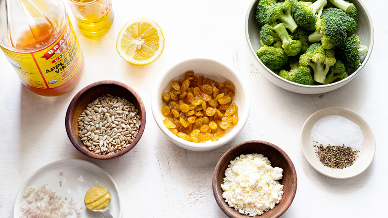 ingredients for healthy broccoli salad