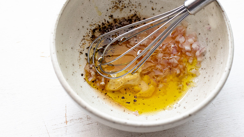 whisking broccoli salad dressing ingredients