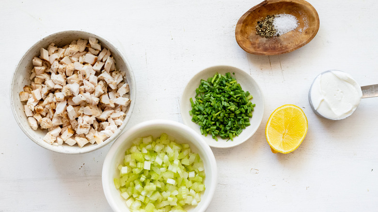 ingredients for healthy chicken salad