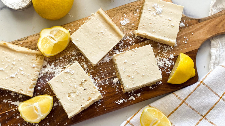 Healthy Lemon Bars Recipe With Rolled Oats sliced