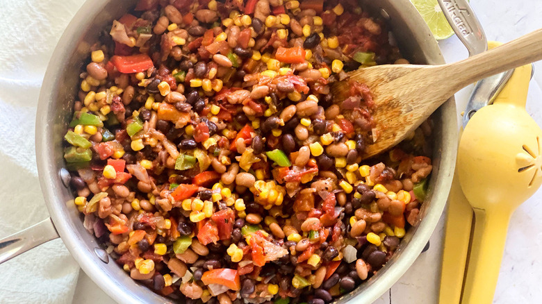 cooking veggies in pot