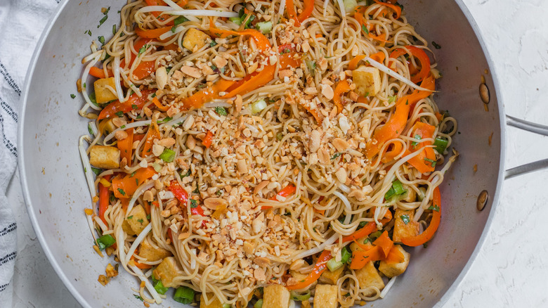 Skillet with pad thai